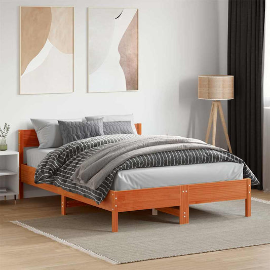 Letto senza Materasso Marrone Cera 120x190 cm in Legno di Pino | homemem39