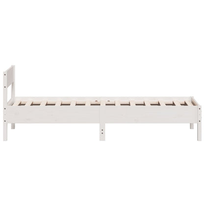 Letto senza Materasso Bianco 90x190 cm in Legno Massello Pino - homemem39