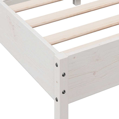Letto senza Materasso Bianco 90x190 cm in Legno Massello Pino | homemem39