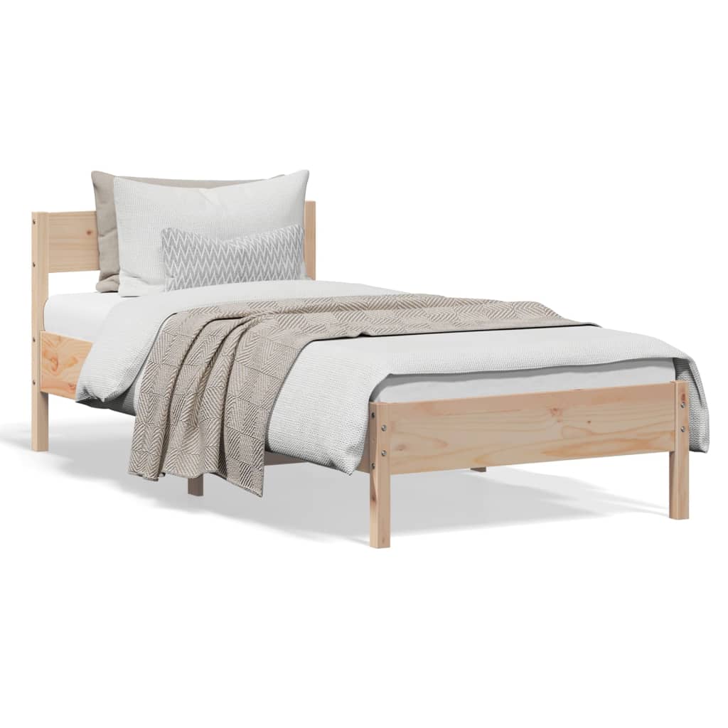 Letto senza Materasso 75x190 cm in Legno Massello Pino - homemem39