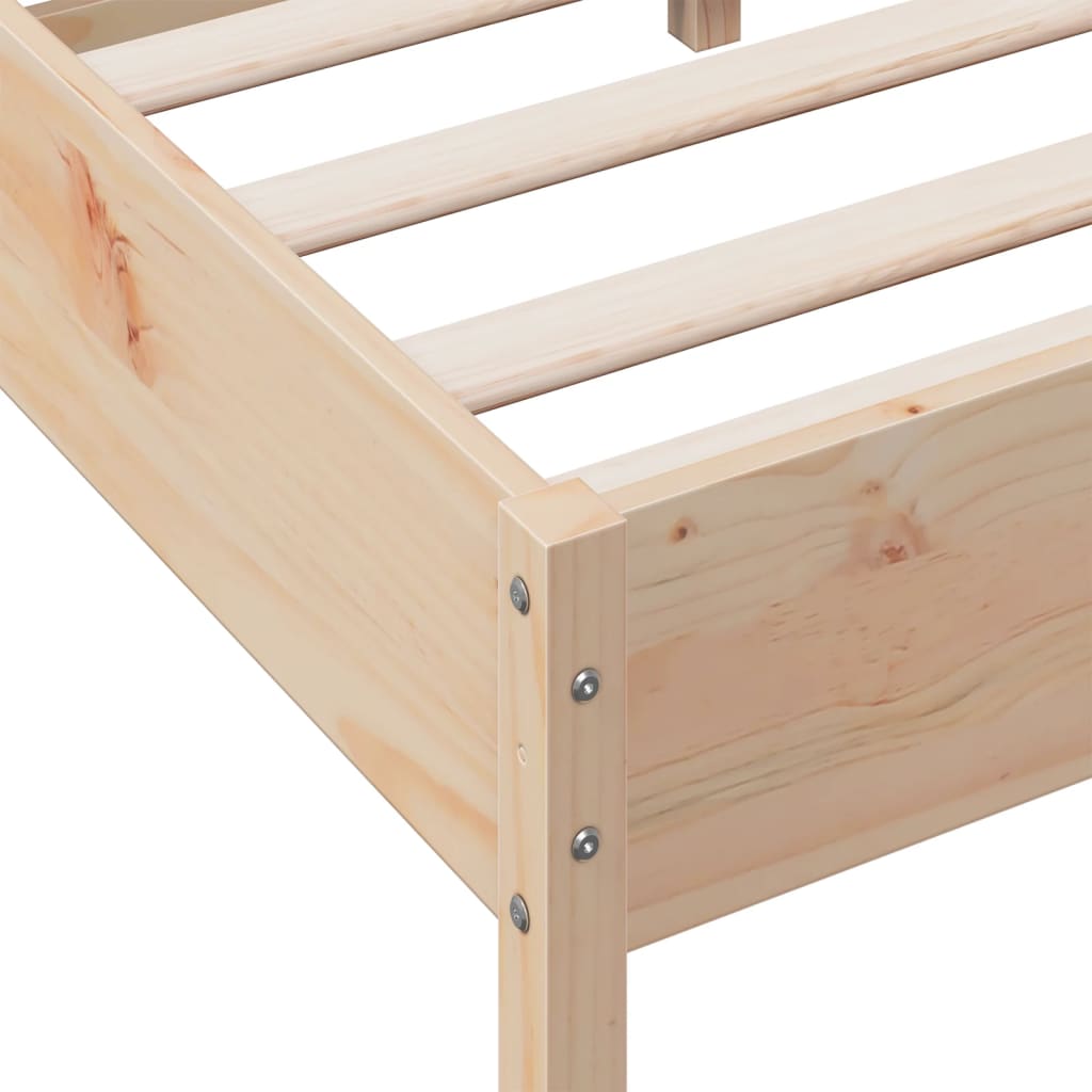 Letto senza Materasso 75x190 cm in Legno Massello Pino | homemem39
