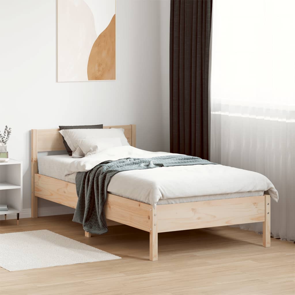 Letto senza Materasso 75x190 cm in Legno Massello Pino - homemem39