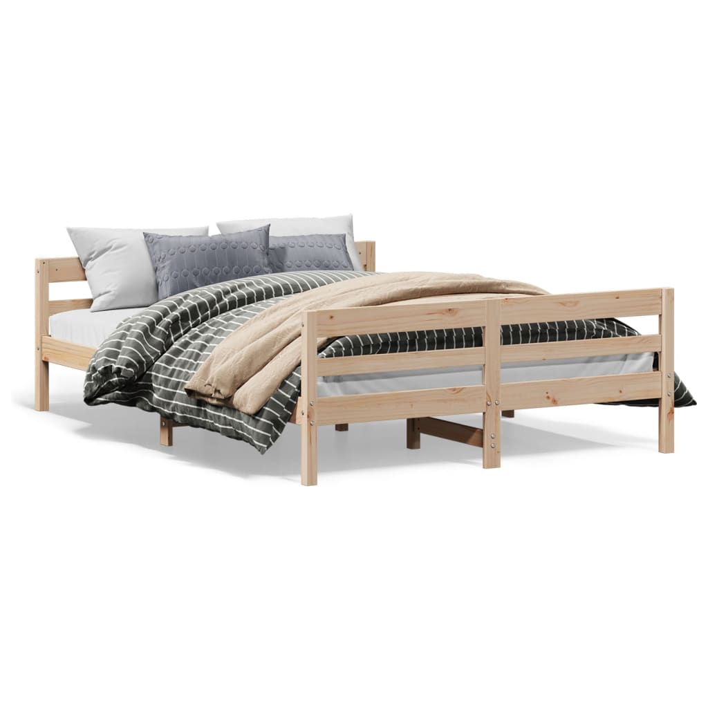 Letto senza Materasso 140x200 cm in Legno Massello di Pino | homemem39