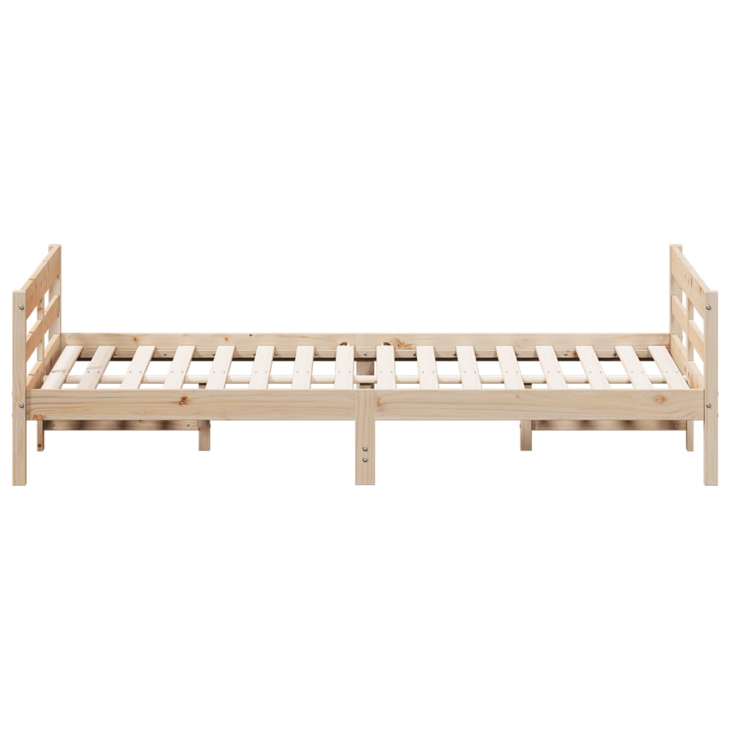 Letto senza Materasso 140x200 cm in Legno Massello di Pino | homemem39