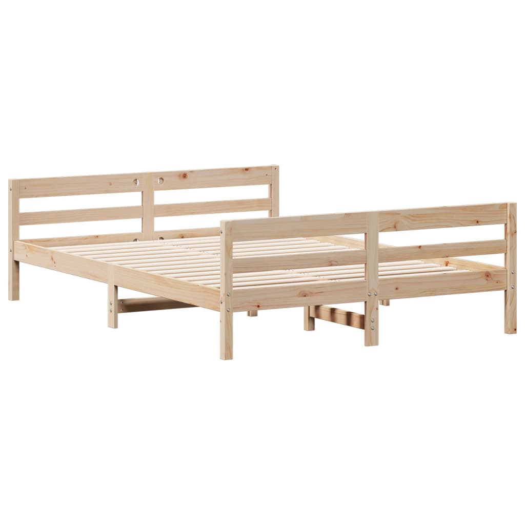 Letto senza Materasso 140x200 cm in Legno Massello di Pino | homemem39