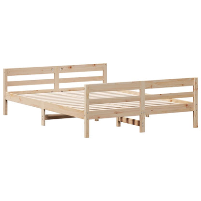 Letto senza Materasso 140x200 cm in Legno Massello di Pino | homemem39