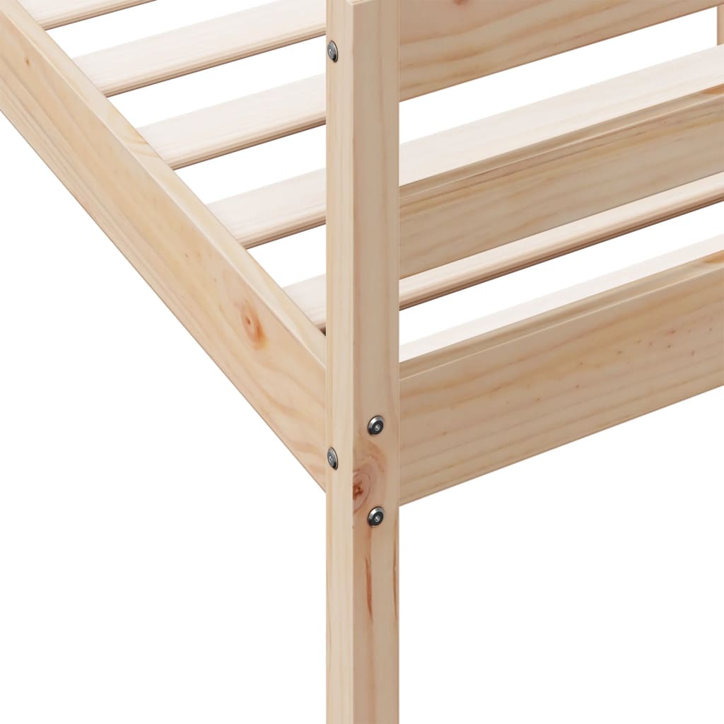 Letto senza Materasso 140x200 cm in Legno Massello di Pino | homemem39