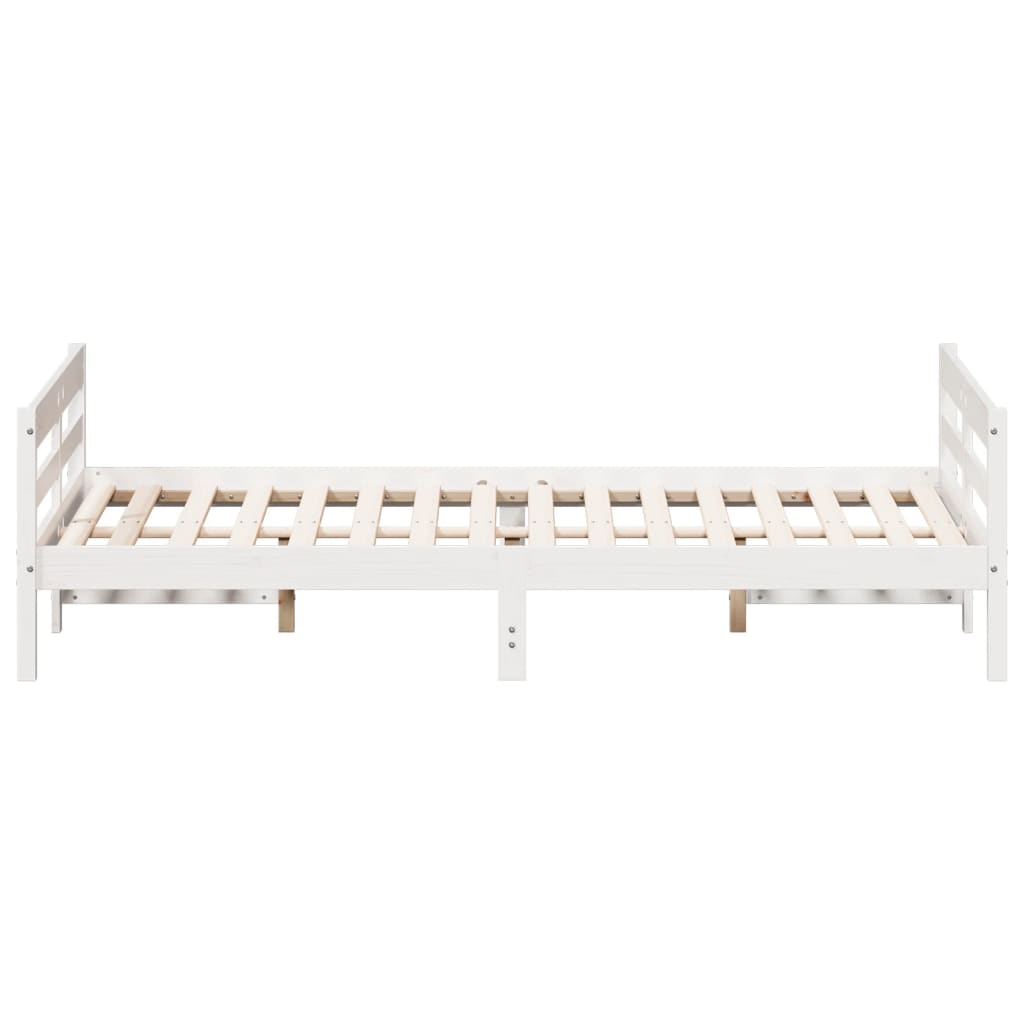 Letto senza Materasso Bianco 140x200 cm Legno Massello di Pino - homemem39