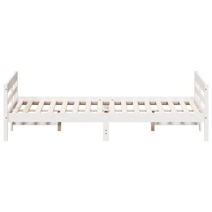 Letto senza Materasso Bianco 140x200 cm Legno Massello di Pino - homemem39