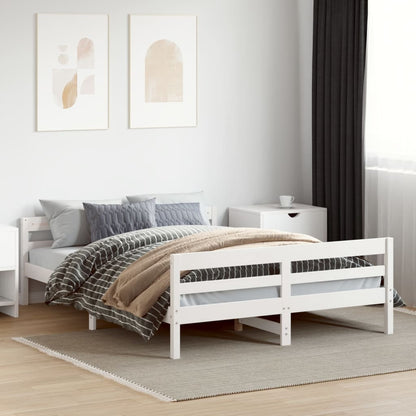 Letto senza Materasso Bianco 140x200 cm Legno Massello di Pino | homemem39