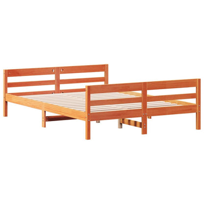 Letto senza Materasso Marrone Cera 120x200 cm in Legno di Pino | homemem39