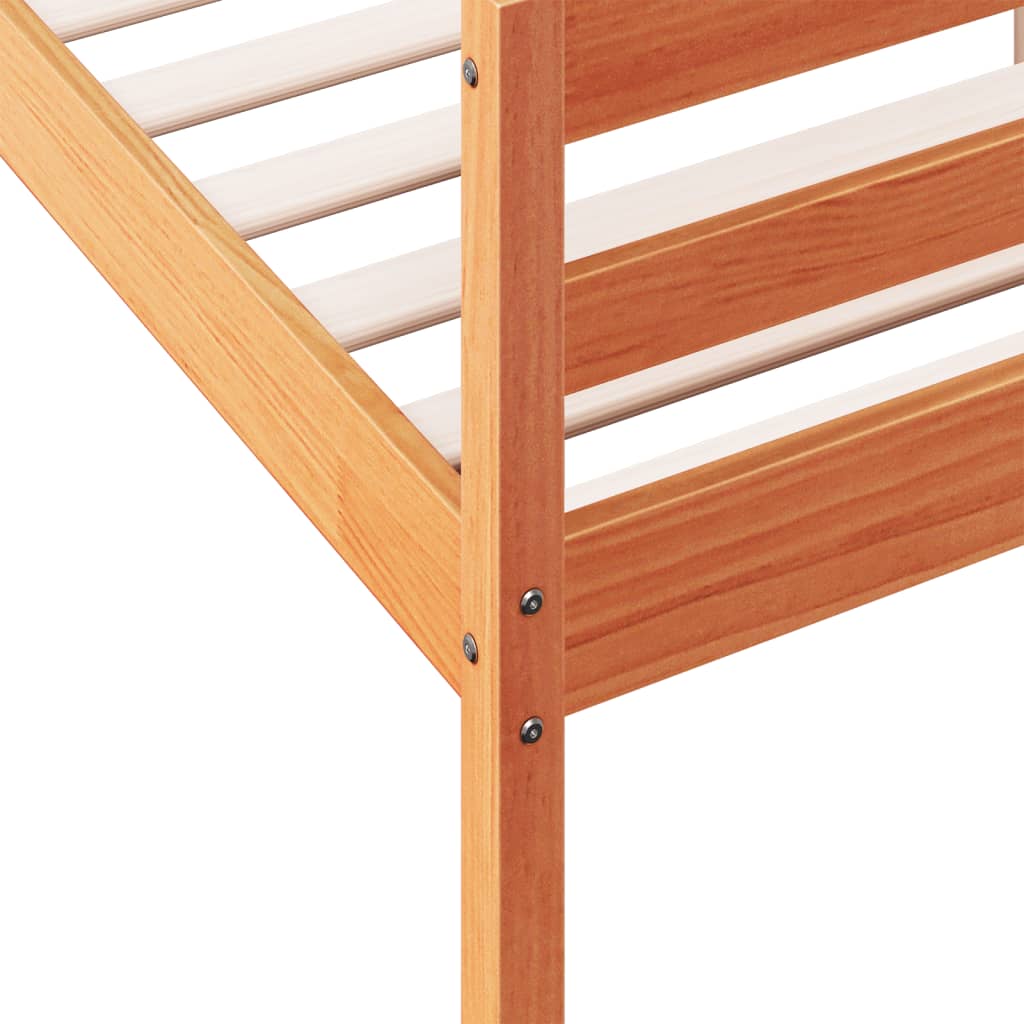 Letto senza Materasso Marrone Cera 120x200 cm in Legno di Pino | homemem39