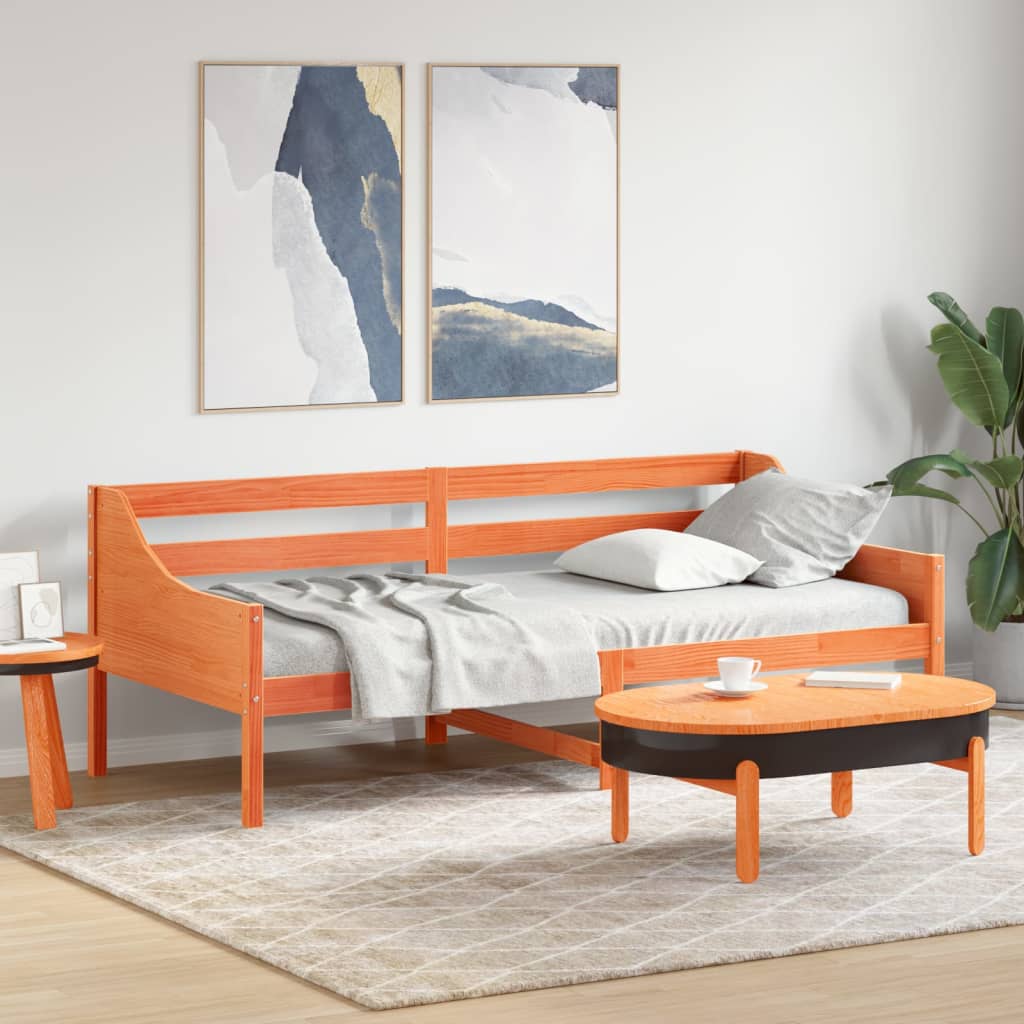 Dormeuse senza Materasso Marrone Cera 80x200 cm Legno di Pino