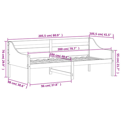 Dormeuse senza Materasso Marrone Cera 100x200 cm Legno di Pino | homemem39