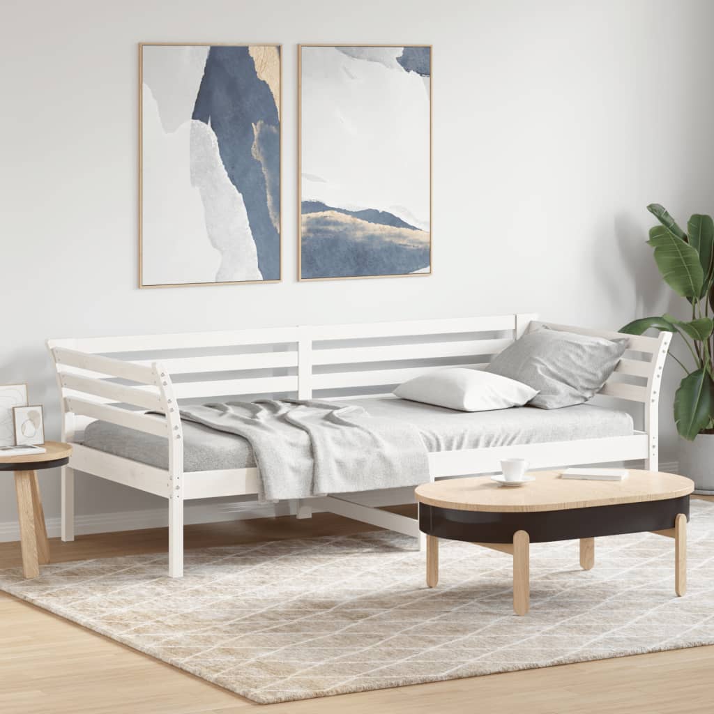 Dormeuse senza Materasso Bianca 90x200 cm Legno Massello Pino - homemem39