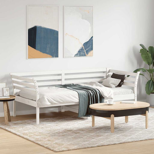 Dormeuse senza Materasso Bianca 90x190 cm Legno Massello Pino | homemem39