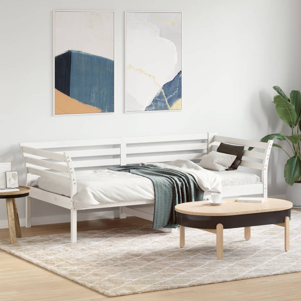 Dormeuse senza Materasso Bianca 90x190 cm Legno Massello Pino - homemem39