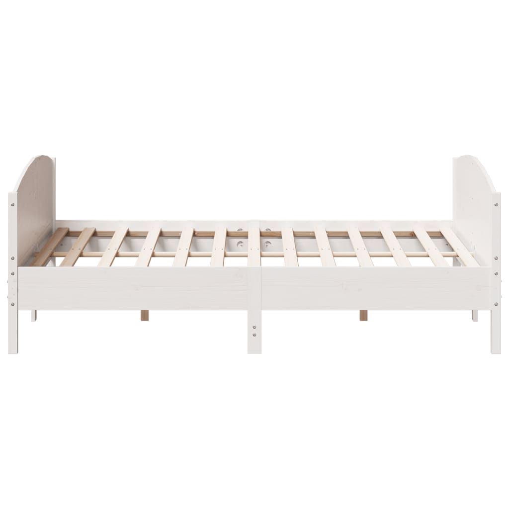 Giroletto senza Materasso Bianco 200x200 cm Legno Massello Pino
