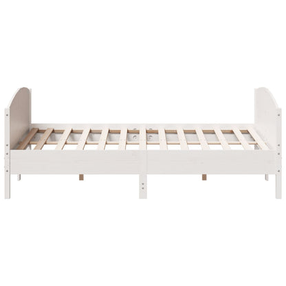 Giroletto senza Materasso Bianco 200x200 cm Legno Massello Pino
