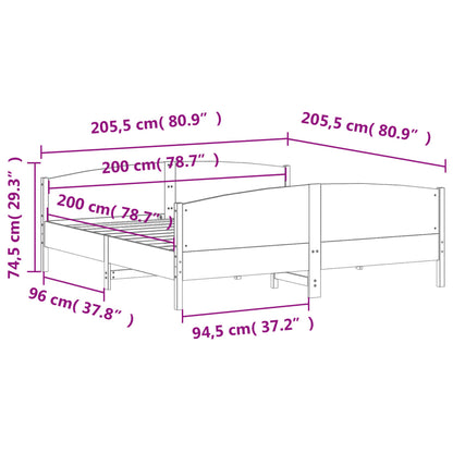 Giroletto senza Materasso Marrone Cera 200x200 cm Legno di Pino