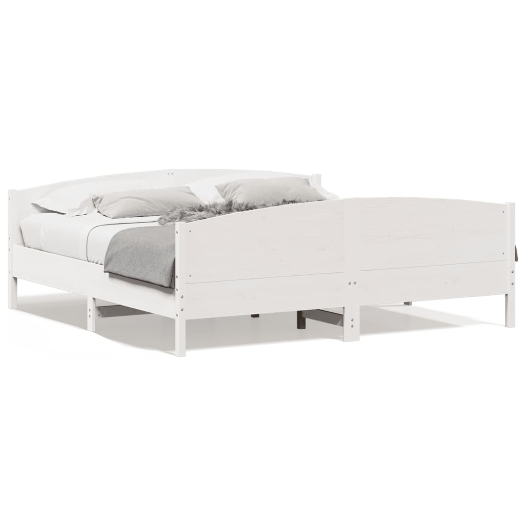 Giroletto senza Materasso Bianco 180x200 cm Legno Massello Pino | homemem39