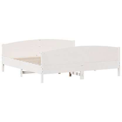 Giroletto senza Materasso Bianco 180x200 cm Legno Massello Pino | homemem39