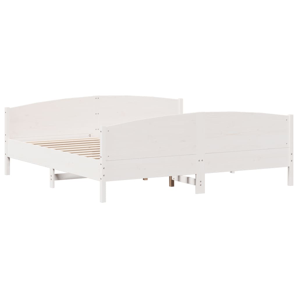 Giroletto senza Materasso Bianco 180x200 cm Legno Massello Pino | homemem39