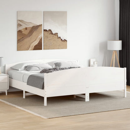 Giroletto senza Materasso Bianco 180x200 cm Legno Massello Pino | homemem39