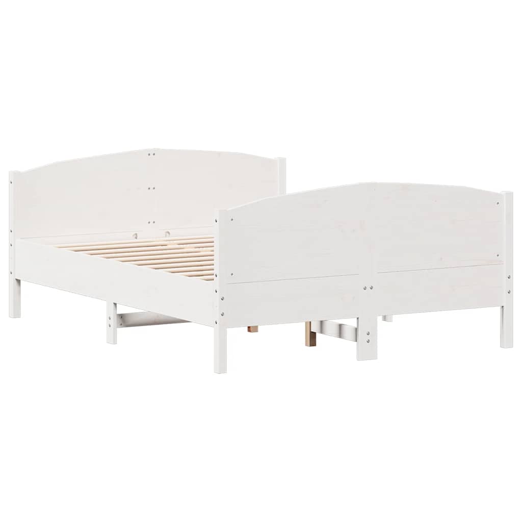 Giroletto senza Materasso Bianco 150x200 cm Legno Massello Pino | homemem39