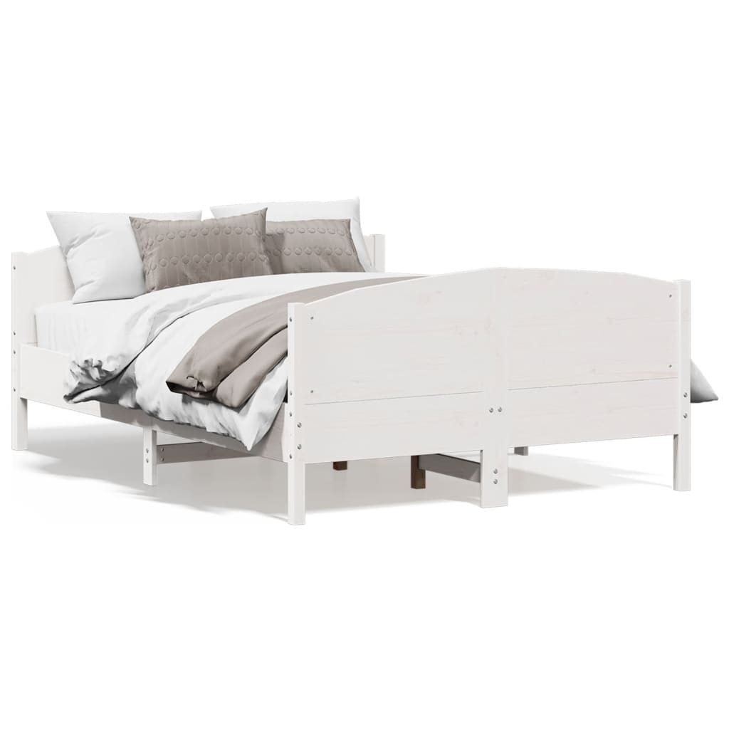 Giroletto senza Materasso Bianco 140x200 cm Legno Massello Pino | homemem39