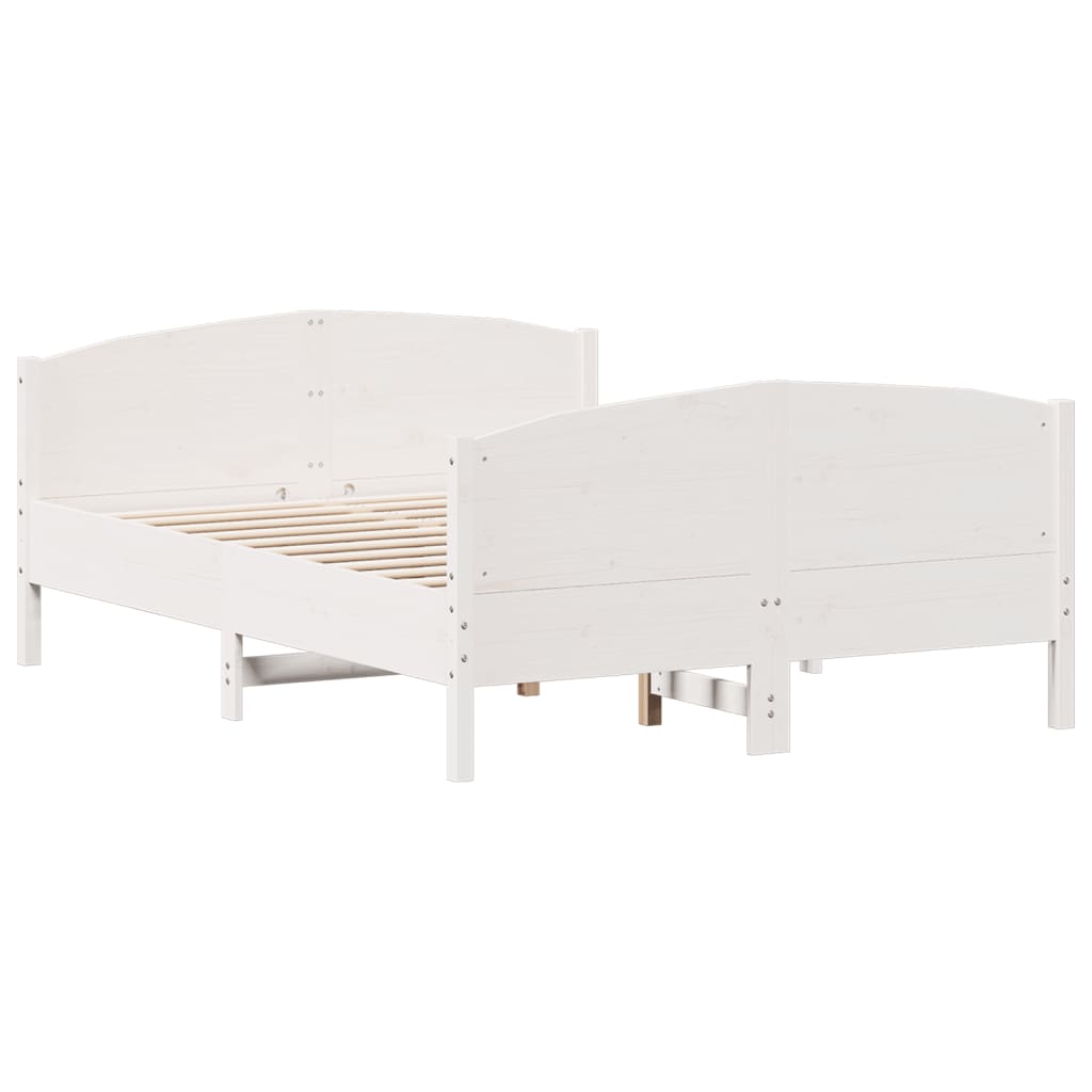 Giroletto senza Materasso Bianco 140x200 cm Legno Massello Pino | homemem39