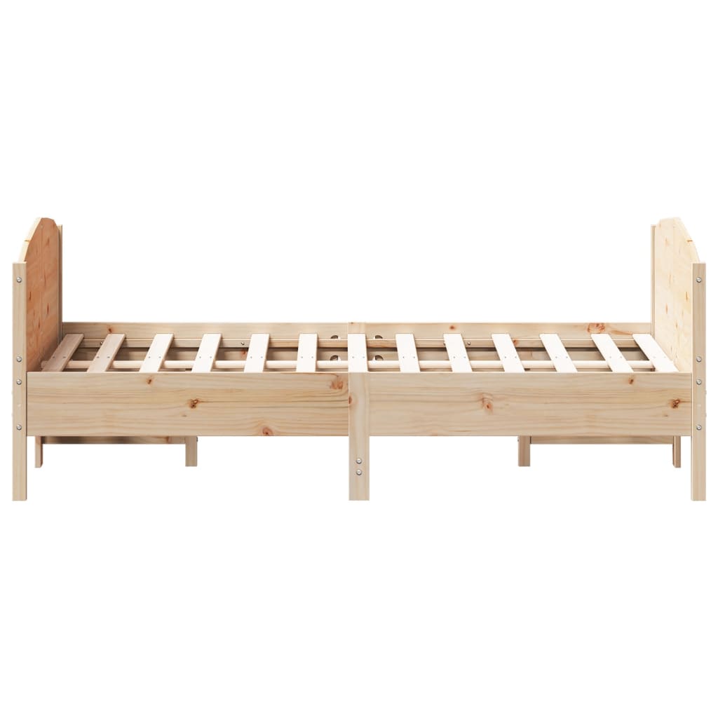 Letto senza Materasso 140x190 cm in Legno Massello di Pino - homemem39