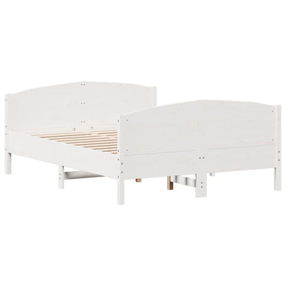 Letto senza Materasso Bianco 140x190 cm Legno Massello di Pino