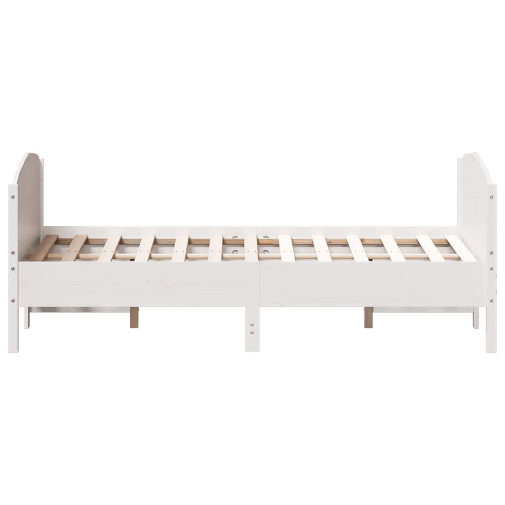 Letto senza Materasso Bianco 140x190 cm Legno Massello di Pino