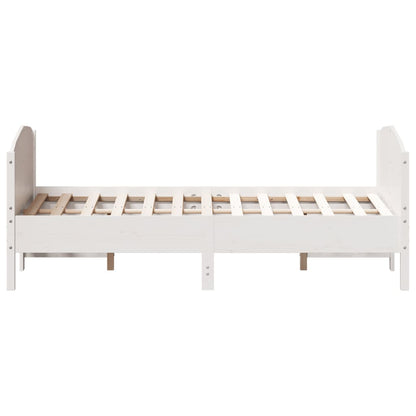 Letto senza Materasso Bianco 140x190 cm Legno Massello di Pino