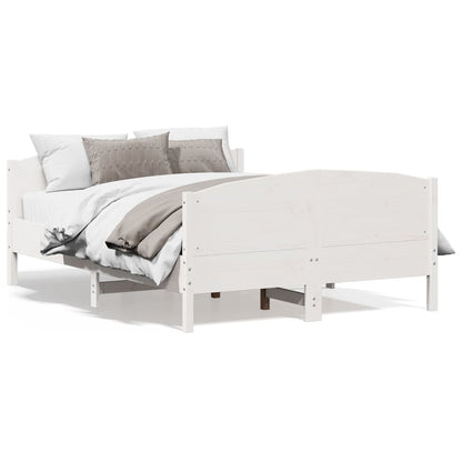 Letto senza Materasso Bianco 140x190 cm Legno Massello di Pino