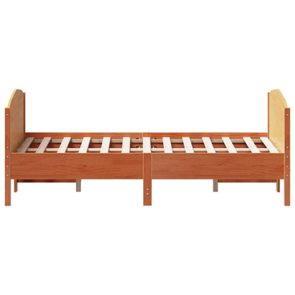 Letto senza Materasso Marrone Cera 140x190 cm in Legno di Pino