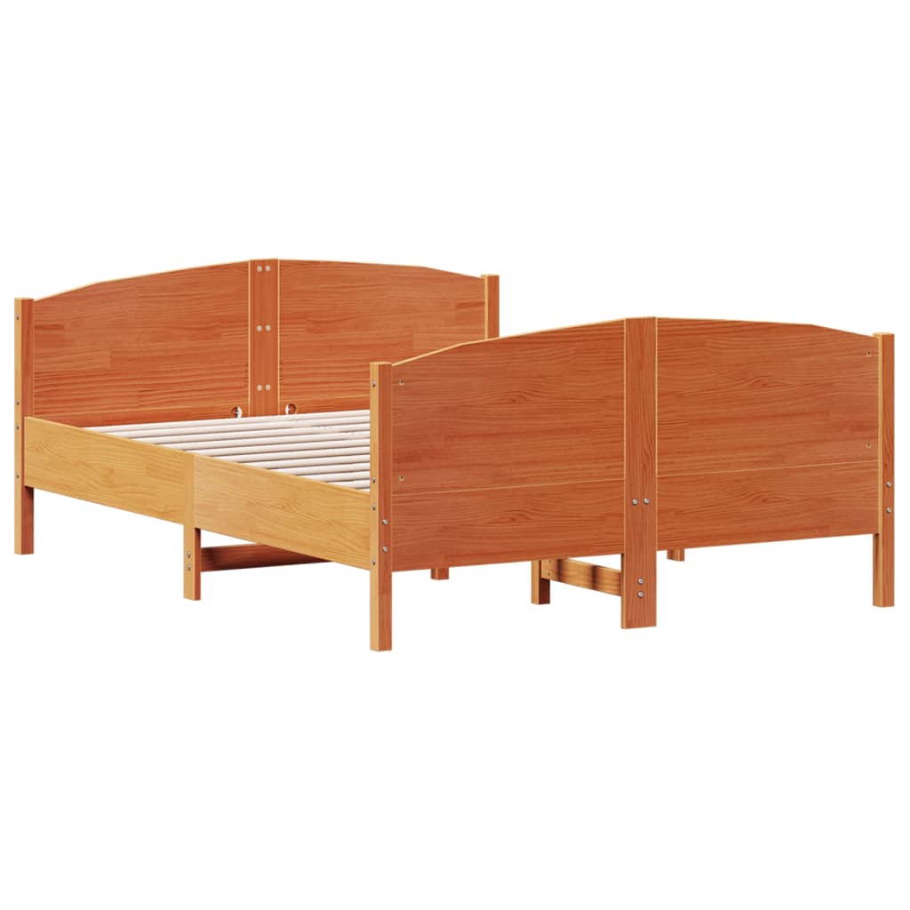 Letto senza Materasso Marrone Cera 140x190 cm in Legno di Pino