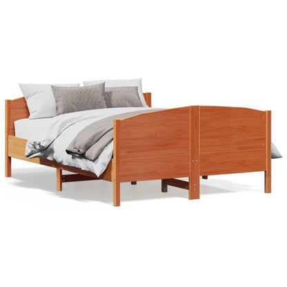 Letto senza Materasso Marrone Cera 140x190 cm in Legno di Pino