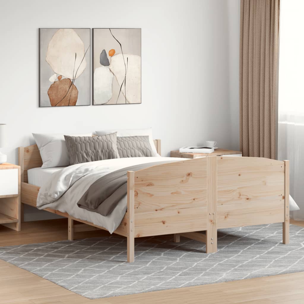 Letto senza Materasso 135x190 cm in Legno Massello di Pino