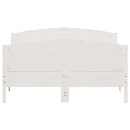 Letto senza Materasso Bianco 135x190 cm Legno Massello di Pino