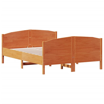 Letto senza Materasso Marrone Cera 135x190 cm in Legno di Pino