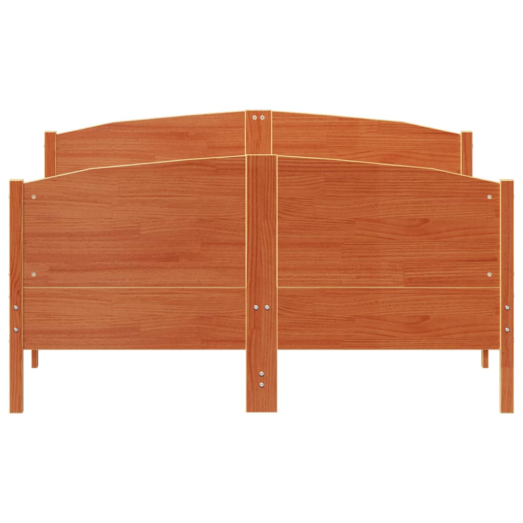 Letto senza Materasso Marrone Cera 135x190 cm in Legno di Pino