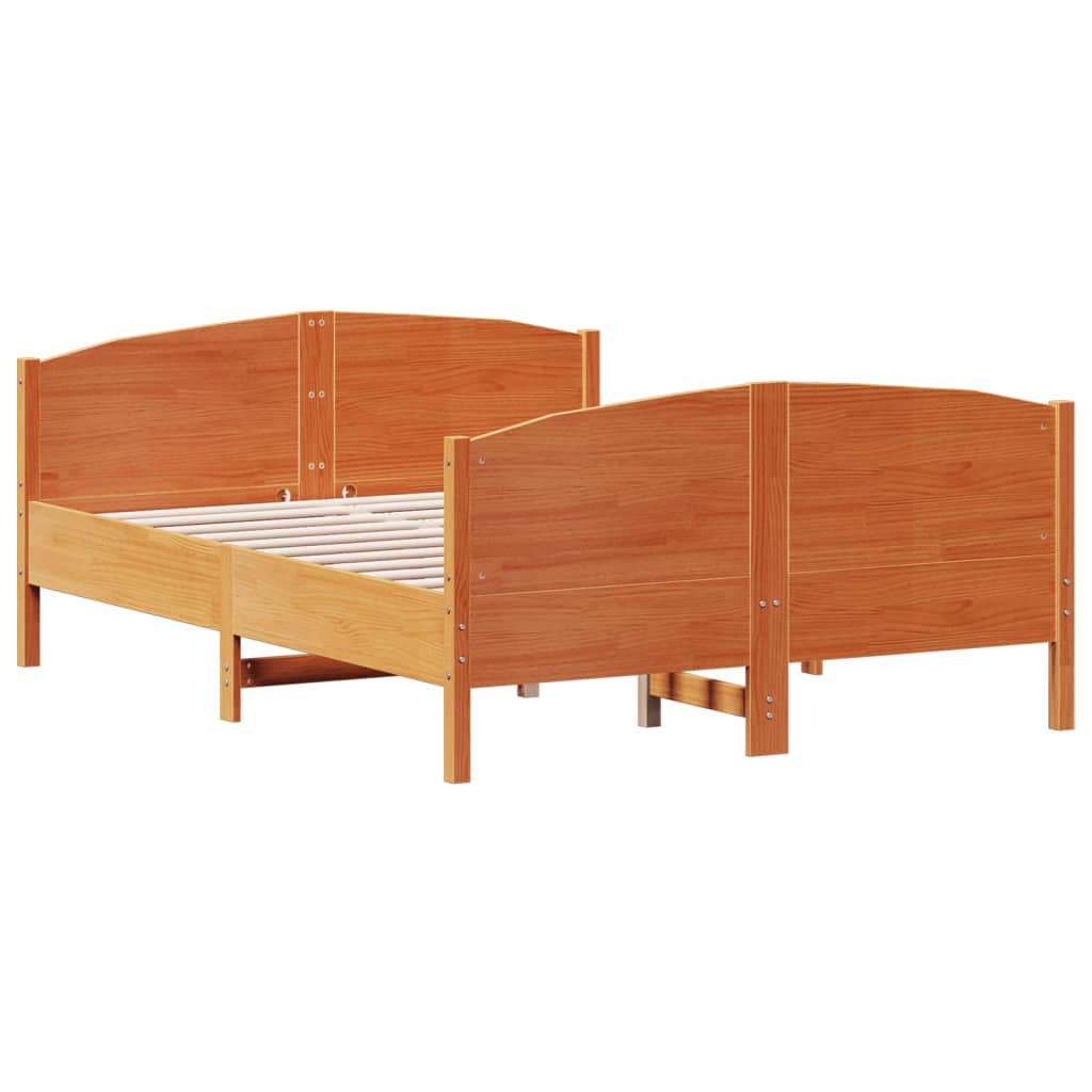 Letto senza Materasso Marrone Cera 135x190 cm in Legno di Pino