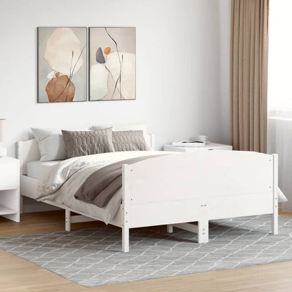 Letto senza Materasso Bianco 120x190 cm Legno Massello di Pino