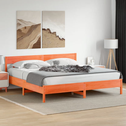 Giroletto senza Materasso Marrone Cera 180x200 cm Legno di Pino | homemem39