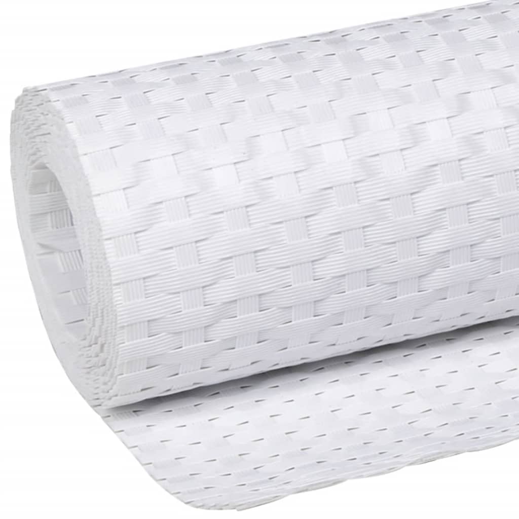 Paravento da Balcone Bianco 300x80 cm in Polyrattan