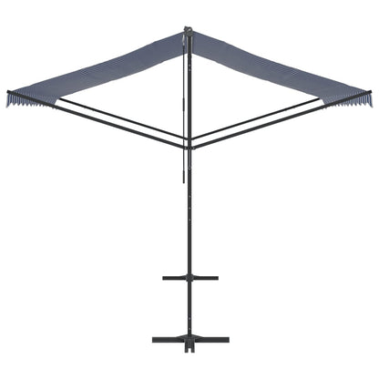 Tenda da Sole Blu e Bianca 300x300 cm in Tessuto e Acciaio