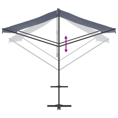 Tenda da Sole Blu e Bianca 300x300 cm in Tessuto e Acciaio | homemem39