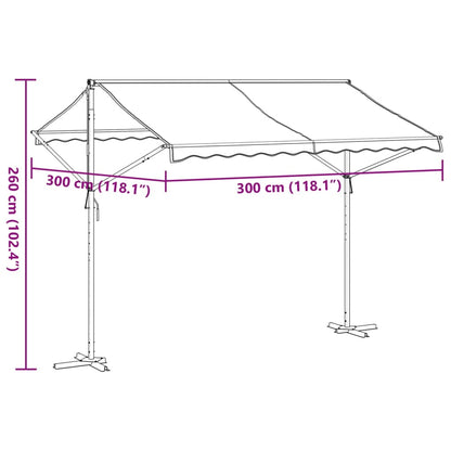 Tenda da Sole Blu e Bianca 300x300 cm in Tessuto e Acciaio